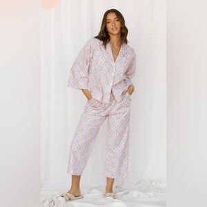 Piyama Peta Sleep Set - Long - Cotton - Moroccan - Pink